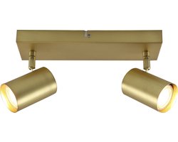 Olucia - Moderne plafondspot messing, Elena - Vorm: Rechthoek