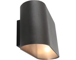 Olucia - Moderne Rodigo wandlamp, zwart - Geschikt voor Slaapkamer/Woonkamer/Hal/Kantoor/School - Vorm: Ovaal