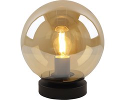 Olucia - Moderne tafellamp amber, Dolf, met schakelaar - Vorm: Bol