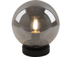Olucia - Moderne tafellamp grijs, Dolf, met schakelaar - Vorm: Bol