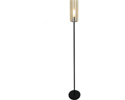 Olucia - Moderne vloerlamp amber, Gaya, met schakelaar - Vorm: Cilinder