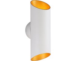 Olucia - Moderne wandlamp wit, Violet - Vorm: Cilinder