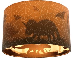 Olucia - Oranje plafondlamp Dino, binnenzijde doorschijnend - Geschikt voor Kinderkamer/Tienerkamer/Babykamer - Vorm: Cilinder
