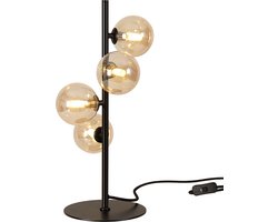 Olucia - REMO - Tafellamp - Amber / Zwart - 4L - Vorm: Rond