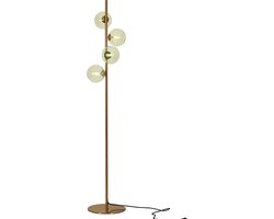 Olucia - REMO - Vloerlamp - Groen / Messing - Vorm: Bol