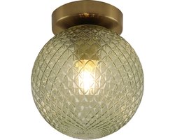 Olucia - Retro plafondlamp groen, Johnson - Vorm: Bol
