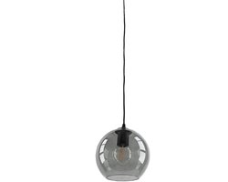Olucia - Ronde design hanglamp Lazaro met 3 rookglas kappen - Geschikt voor Eettafel/Horeca/Kantoor/Slaapkamer/Woonkamer - Vorm: Rond