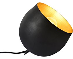 Olucia - WHITNEY - Tafellamp - Zwart / Goud - Vorm: Ovaal