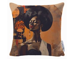OLUMI Sierkussenhoes 45x45 cm – Linnen Look – Exclusief Binnenkussen – Decoratieve Kussenhoes – Woonkamer / Bank / Slaapkamer