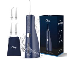 Olvy Waterflosser - Monddouche - Met Reiszakje - 5 Standen - Flosapparaten - Draadloos en Oplaadbaar - Verwijdert Tandsteen & Tandplak