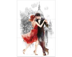 OLYCRAFT 3 stks/set Let's Tango Rub on Transfers voor Meubels en Ambachten 30x15cm Man Vrouw Meubelstickers Europese Gebouw Transfer Stickers Karakter Wrijven op Stickers voor Houten Meubels Home