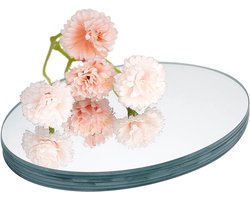 OLYCRAFT 4 stuks ovale glazen spiegel 15 x 10 cm glazen spiegel decoratieve glazen spiegel muurdecoratie 2,5 mm dikke glazen spiegeltegels spiegelplaten voor thuiskast doe-het-zelf decoraties sieraden