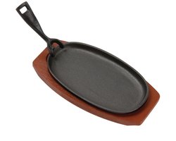 Olympia Gietijzeren Schaal Met Houten Onderzetter 24x14cm F464