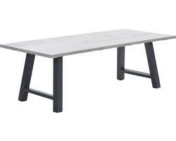 Olympus tafel - 220x100 cm - carbon black - grey teak look