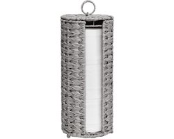 OMA ZEGT toiletpapier opberger gevlochten, toiletpapier opberger, toiletpapier opberger voor 3 rollen, grijze toiletpapier reserverolhouder, toiletpapier opberger voor badkamer