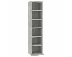 Omabeta Boekenkast - Slanke Mediakast - 21x20x88 cm - Betongrijze - van Duurzaam Multiplex - Maximale Opslag op Minimaal Ruimtegebruik