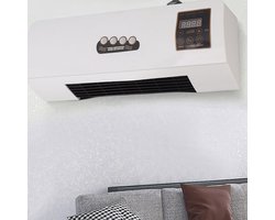 Omabeta - Huishoudserie - 2-in-1 Warmte & Natuurwind Ventilator – EU 220V - Wand/Mobiel - Touch/Batterijafhankelijke Afstandsbediening