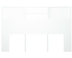 Omabeta Slaapkamer Collectie Luxe Bedhoofd met Opslagcompartimenten – 160 cm Breed – Witte Duurzame MDF Uitvoering