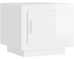 Omabeta Woonserie - Salontafel - Hoge glans wit - 51x50x45 cm - Geïntegreerd hout