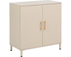 OMBURA - Dressoir met 2 deuren - Beige - Staal