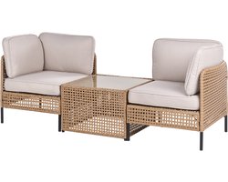 OMEGANA - Loungeset 2-zits - Lichtbeige - PE rotan