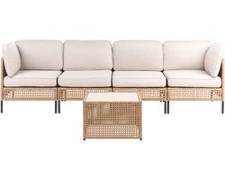 OMEGANA - Loungeset 4-zits - Lichtbeige - PE rotan