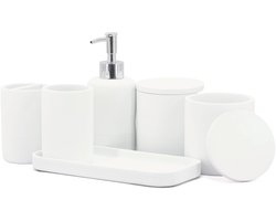 Omgoods - 6-delige Badkameraccessoireset met Organizer en Dispenser