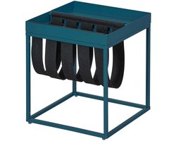 Omgoods - Blauwe Bijzettafel met Tijdschriftenhouder van Gekookte Wol