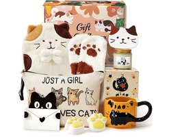 Omgoods - Cat Gift Set voor Kattenliefhebbers met Mok en Cosmetica