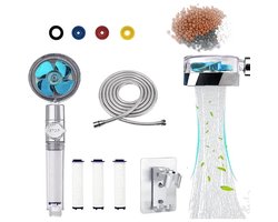 OmGoods - Dailygoody - Draaibare Douchekop - Hoge Druk - Anti-kalk - Blauw - Waterbesparing - Verhoogde Waterdruk - Geschikt voor Badkamer - 1.5 Meter Slang
