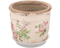 OmGoods - Dailygoody - Keramische bloempot - Vintage plantenbak - Multifunctioneel - 12,5 x 12,5 cm - Geschikt voor binnen en buiten - Decoratief - Groen