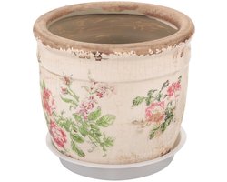 OmGoods - Dailygoody - Keramische bloempot - Vintage plantenbak - Multifunctioneel - 12,5x12,5 cm - Geschikt voor binnen en buiten - Decoratief - Groen