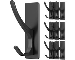 OmGoods - Dailygoody - Stokhaken - Zelfklevende Haken - Zwart - Kapstok Haken - Voor Badkamer en Keuken - Ideaal voor Handdoeken, Jassen en Sleutels