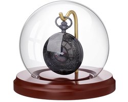 Omgoods- Display Stolp Metalen Haak - Vitrine - Showcase - Decoratieve Glazen Koepel - Houten Basis - 11,2x9,4 cm