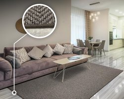 Omgoods - Espiga Taupe Tapijt - Rustiek Wol Effect voor Eettafel en Woonkamer