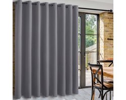 Omgoods - Grijze Roomdivider Gordijn - Opaque 243x457cm met Eyelets