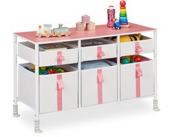 Omgoods - Kinderkast met 6 Lades en Metalen Frame