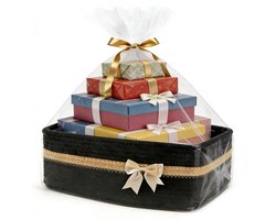 Omgoods - Lege Cadeaubasket, Gevlochten Opslagmand voor Handdoeken - Zwart