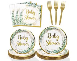 Omgoods - Neutrale Baby Shower Decoraties met Servies en Bestek voor 25 Gasten