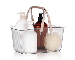 Omgoods- Opbergmand Transparant - Draagbare Douche Caddy - Badkamer Organizer - Afvoergaten - Lichtgewicht Toilettas - Multifunctioneel - Douchecaddy