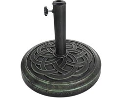 Omgoods - Relaxdays Parasolvoet - Vintage Zwart/Groen voor Ø 34-48 mm
