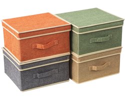 Omgoods - Set van 4 Vouwbare Opbergdozen voor Kleding en Spullen, 33.5 x 31.8 x 17cm