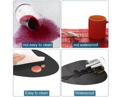 Omgoods - Set van 6 Kunstlederen Placemats in Druppelvorm, Warmtebestendig