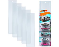 Omgoods- Speelgoedauto Vitrinekast - 5 Stuks - Muurbevestiging - Opslag Organisator - Hoogwaardige Kunststof - Geschikt voor Hot Wheels - Vitrine