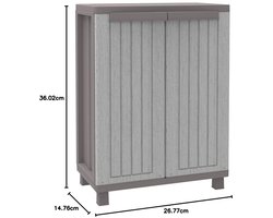 Omgoods - Terry JWood Kast met 1 Plank - Grijs/Taupe