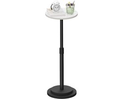 Omgoods - Verstelbare Drinktafel, Vintage Ronde Metalen Plantstandaard voor Kleine Ruimtes