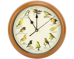 Omgoods - Vogelhuis Wandklok met Stilte, 10 Inch Decoratieve Klok met Vogelgeluiden