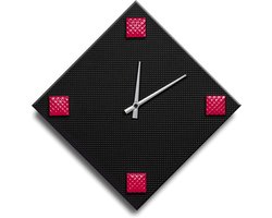 Omgoods - Wandklok - Houten Klok met Zwart Geëmbossed Papier