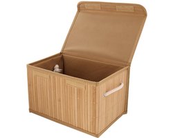 OMID HOME® - Bamboe Opbergmand - opbergmand naturel- opbergbox voor in kast - 30 x 20 x 19 cm