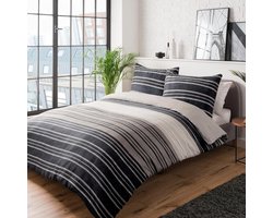 Omkeerbaar bruin Easy Care Soft Cosy Dekbedovertrek Quilt Beddengoed Set - 200 cm x 200 cm - Gestructureerd - inclusief 2 kussenslopen 80 cm x 80 cm dekbedovertrek 160x200